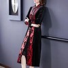 AHM-8261新款长袖中长款宽松遮肉提花上衣 商品缩略图1