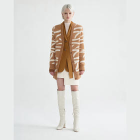 鹿角纹提花针织外套