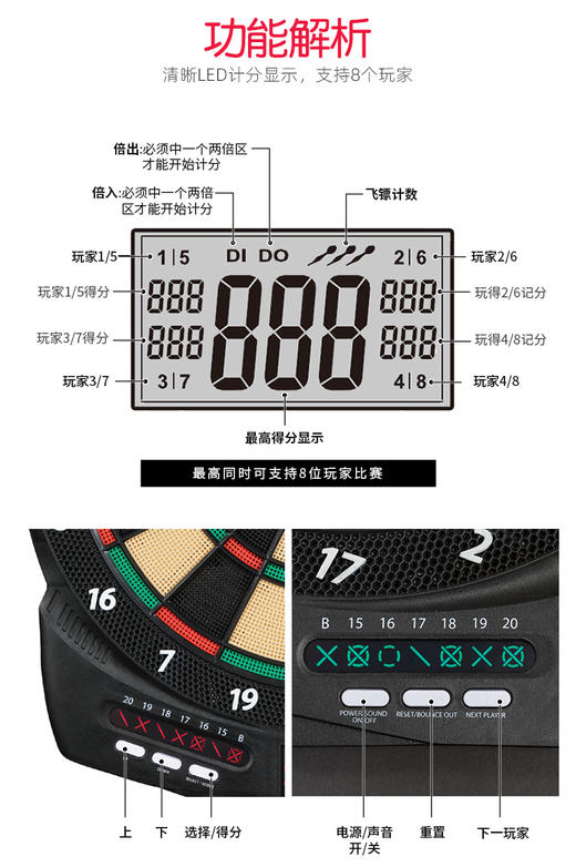 NARWHAL 豪华型电子飞镖靶 商品图10