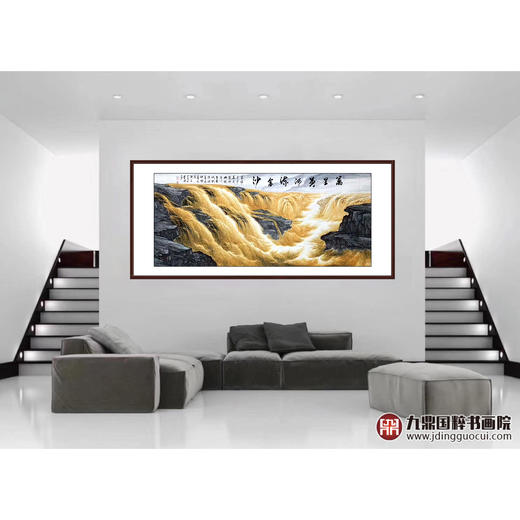 高云鹏《万里黄河流金沙》140*350cm 山水横幅作品 办公室/客厅/大厅挂画 商品图2