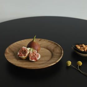 「中国 李祖日」木器 日用食器 茶道具 椭圆盘 圆边盘