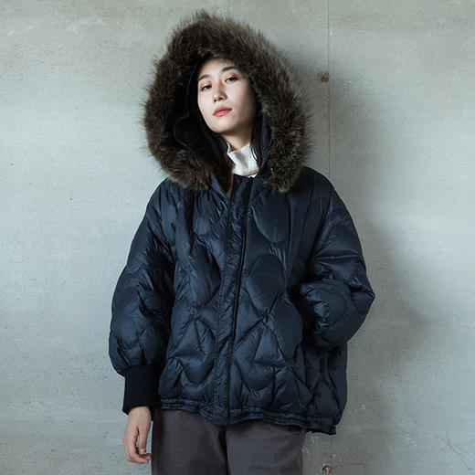 小愚原创2020冬款新品女装波浪纹短款羽绒服204SY243 商品图1