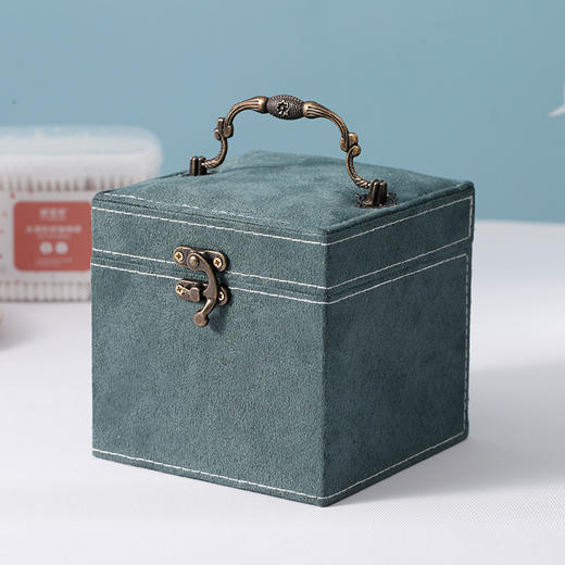 【绒布三层韩版古风手提饰品首饰盒】耳钉珠宝公主礼品收纳整理盒 商品图7