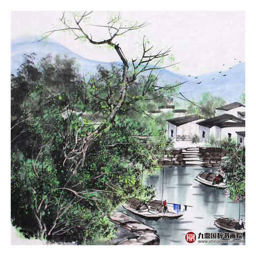 高云鹏《水乡风情》68*178cm 山水横幅作品 办公室/客厅/书房挂画 商品图4