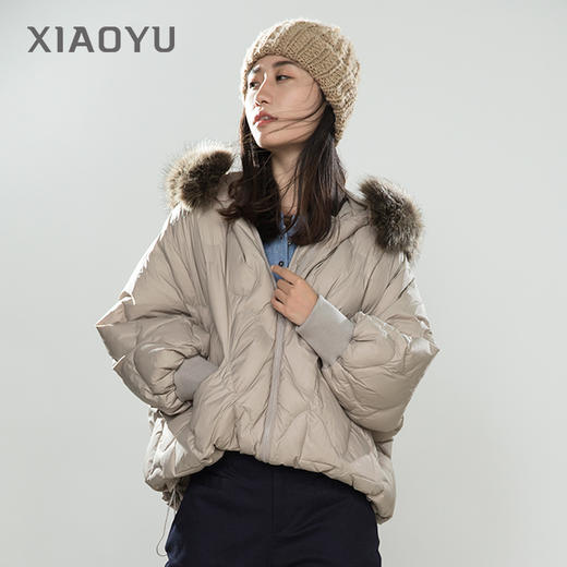 小愚原创2020冬款新品女装波浪纹短款羽绒服204SY243 商品图0