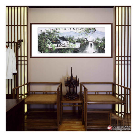 高云鹏《江南福人居》68*178cm 山水横幅作品 办公室/客厅/书房挂画 商品图3
