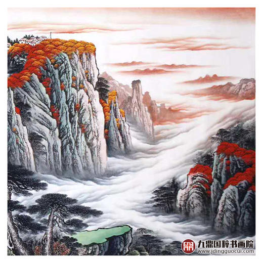 高云鹏《泰山祥瑞紫气东来》96*240cm 山水横幅作品 办公室/客厅/书房挂画 商品图6