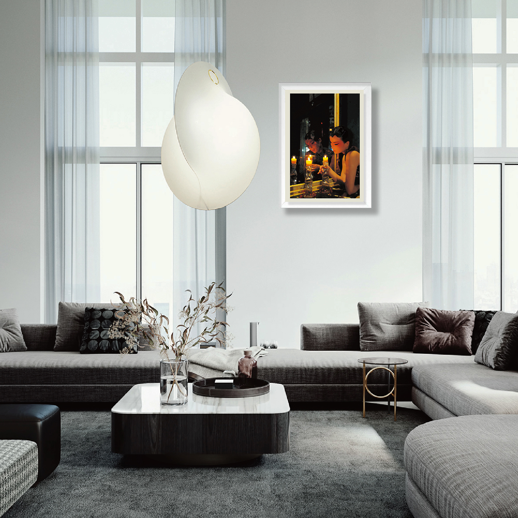 日本香兰社制作“上海女人“版画 上海花园 No.4 限量50幅