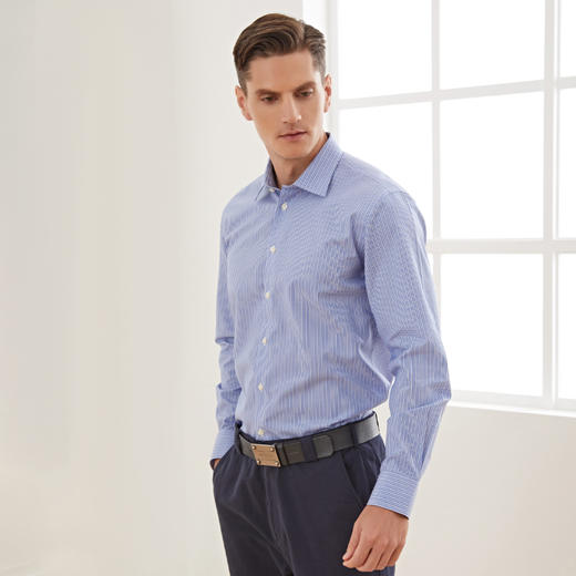 METTE男装男士纯棉蓝白条纹衬衫 7103004 商品图1