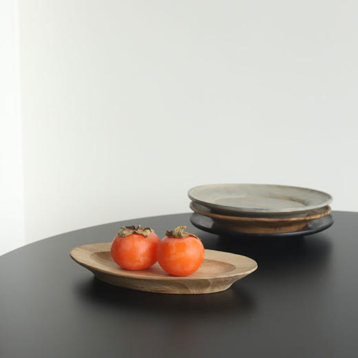 「中国 李祖日」木器 日用食器 茶道具 椭圆盘 圆边盘 商品图2