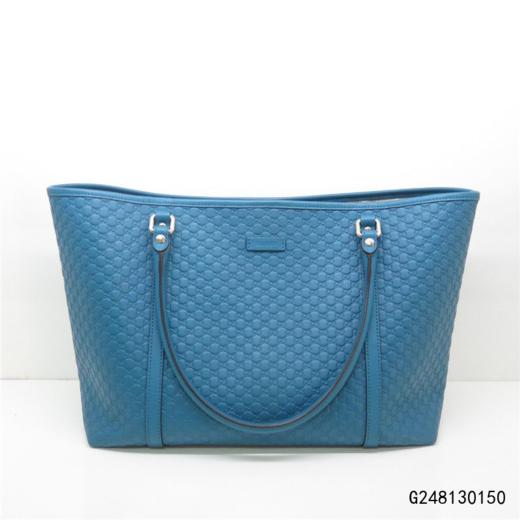 【二手9新】gucci/古驰女士蓝色购物袋手提包/g248130150