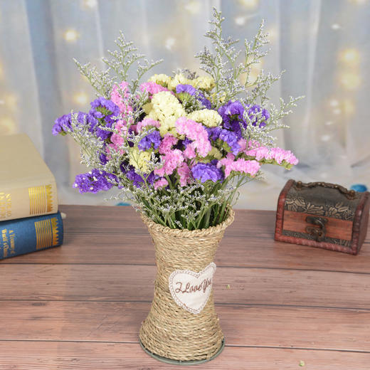 【含花篮】云南天然勿忘我干花花束真花装饰家居摆设小清新插花瓶 商品图12