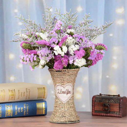 【含花篮】云南天然勿忘我干花花束真花装饰家居摆设小清新插花瓶 商品图4