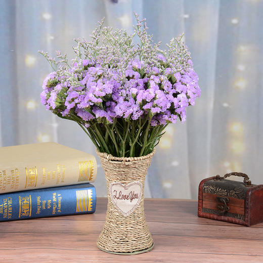 【含花篮】云南天然勿忘我干花花束真花装饰家居摆设小清新插花瓶