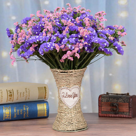 【含花篮】云南天然勿忘我干花花束真花装饰家居摆设小清新插花瓶 商品图0