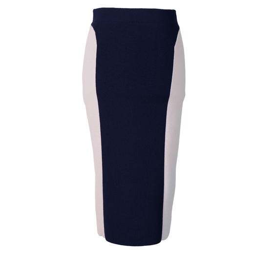 【马赛克黄昏】AtelierMissLu设计师拼色绵羊毛修身高弹半裙 商品图4