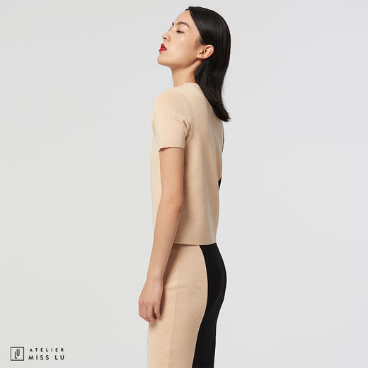 【马赛克清晨】AtelierMissLu趣味设计圆方马赛克拼色绵羊毛上衣 商品图2