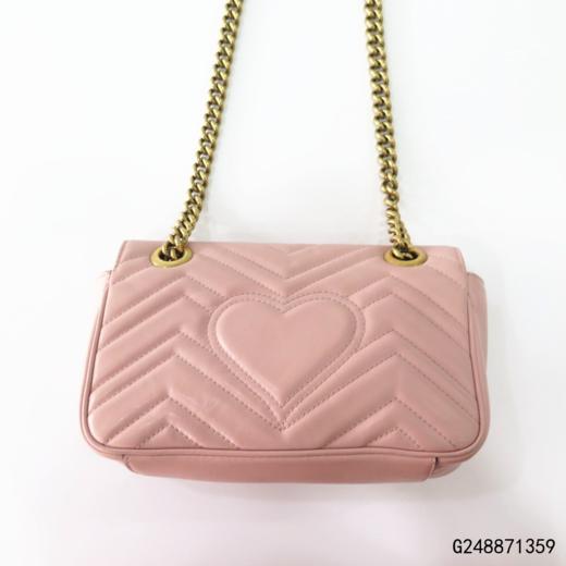 【二手9新】gucci古驰gg marmont系列粉色迷你包袋