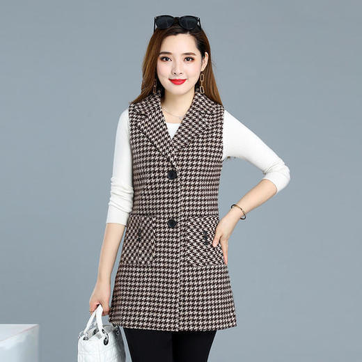 YH-4.e226-57053秋季新款时尚格子马甲背心 商品图3