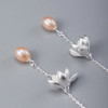 XYF-ED10492新款s925银流苏耳线玉兰花珍珠吊坠 商品缩略图2