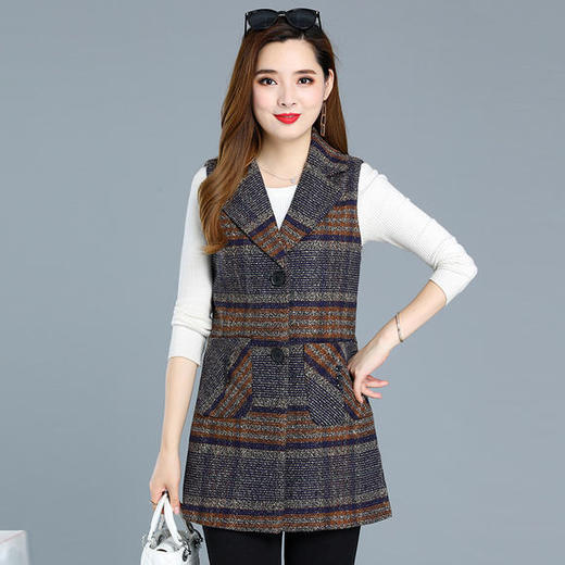 YH-4.e226-57053秋季新款时尚格子马甲背心 商品图4