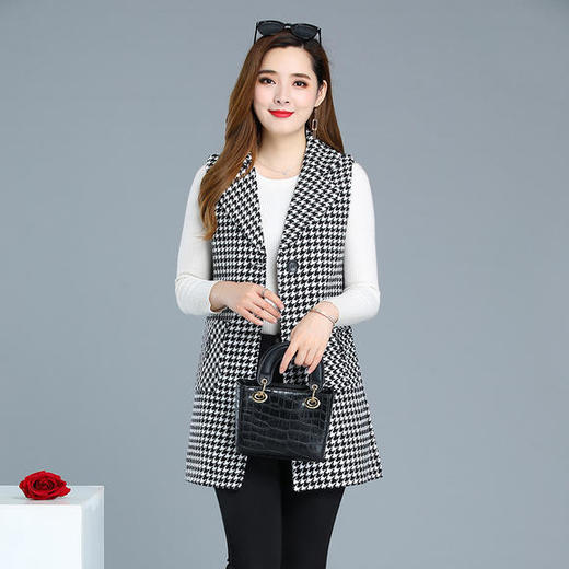 YH-4.e226-57053秋季新款时尚格子马甲背心 商品图1