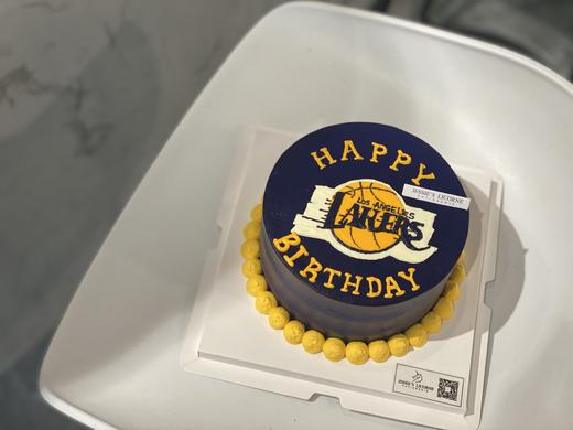 湖人手绘奶油生日蛋糕 商品图0