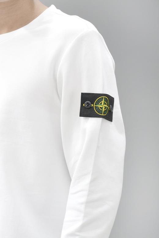 点此购买 石头岛简约纯黑纯白圆领袖章卫衣诱160906 商品图3