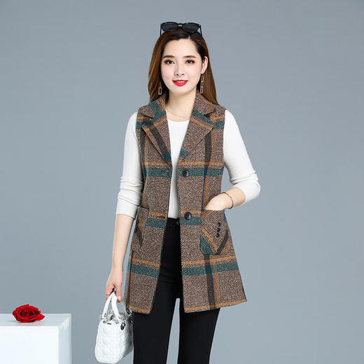 YH-4.e226-57053秋季新款时尚格子马甲背心 商品图2