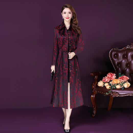 YMR-8373新款秋装收腰时尚中长款外套 商品图3