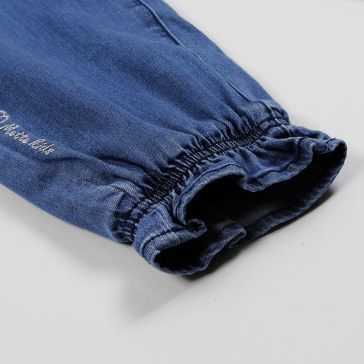 mette儿童裤子冬季新款中大童女加厚加绒牛仔裤宽松休闲水洗长裤 商品图4