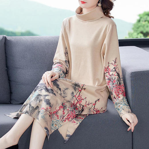 HT-7142优雅显瘦高领针织衫打底裙 商品图2