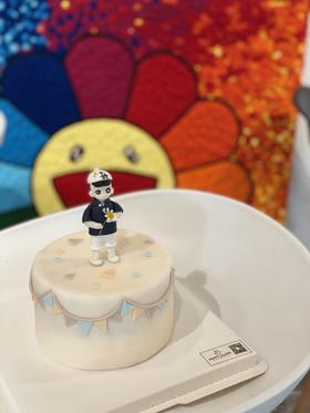 纯翻糖定制款宝宝生日奶油蛋糕