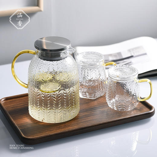 茶杯-玻璃泡茶杯-麦穗三件杯圆款（420ml）、六角款（450ml） 商品图5