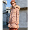 欧芮儿秋冬新款大毛领格子羽绒服女中长款外套 商品缩略图1