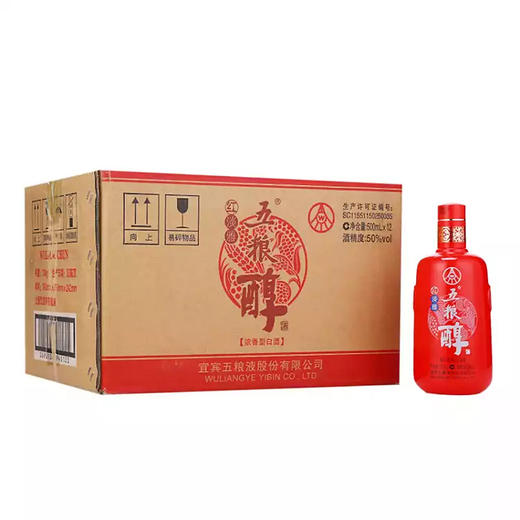 五粮醇红淡雅50度浓香型500ml*6瓶/箱 商品图1