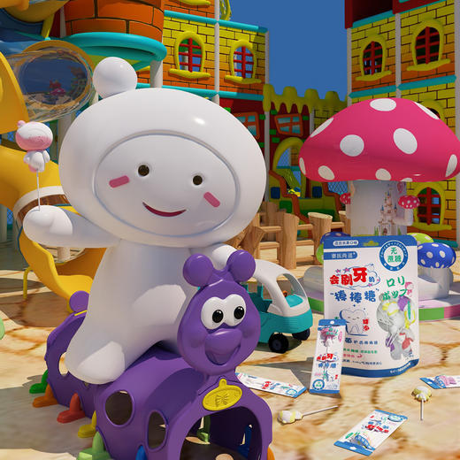 赛医尚道儿童护齿益生菌无蔗糖木糖醇糖果宝宝卡通水果日本棒棒糖3个 商品图3