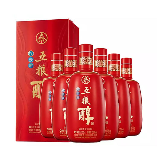 五粮醇红淡雅50度浓香型500ml*6瓶/箱 商品图8
