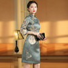 AYK-QF-200821时尚修身提花梅竹旗袍连衣裙 商品缩略图3