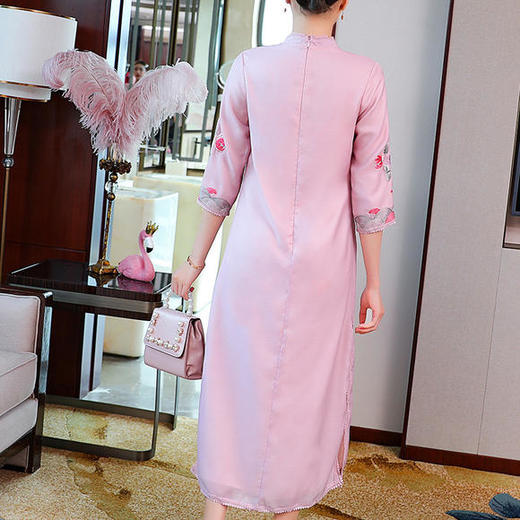 KDS-1282秋季新款民族风复古立领连衣裙 商品图2