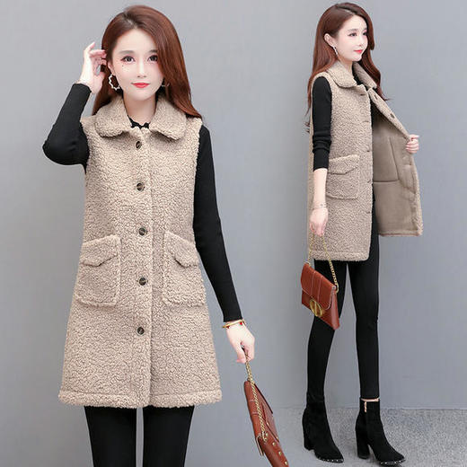 YWE-LD20B58仿羊羔毛时尚减龄马甲外套 商品图0