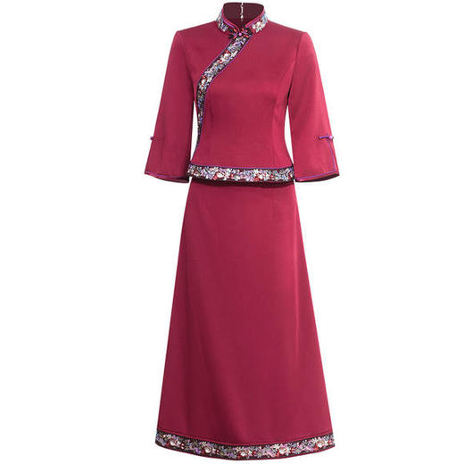 DLQ-A2704新款中国风修身立领七分袖汉服上衣半身裙两件套 商品图4