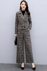 WZNH-LDB3736时尚格子毛呢上衣阔腿裤两件套 商品缩略图5