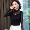 HM-2005蕾丝长袖打底衫女2020秋冬新款气质百搭女士修身网纱上衣 商品缩略图4