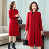 上海旗袍厂KQ-83807气质高品质羊毛双面呢大衣2020冬方领显瘦喜婆婆大红大码毛呢外套 商品缩略图0
