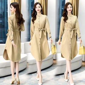 WZNH-SYY2085秋季新款长款宽松厚款连衣裙