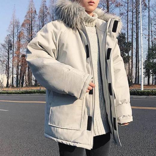 【男装】*毛领冬装加厚棉衣外套情侣装 男士冬季棉袄 商品图0