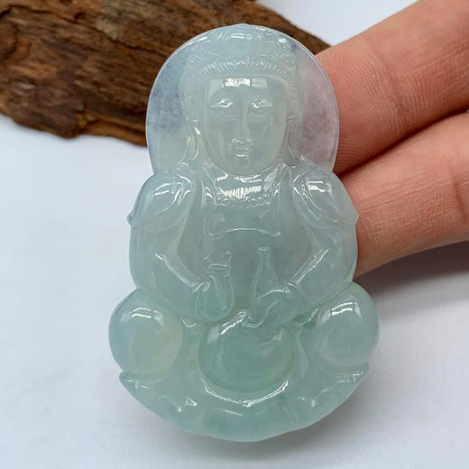 派瑞翡翠 翡翠观音 冰糯种 淡绿色 商品图2