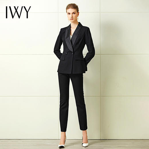 IWY/黑色长袖西装长裤套装CP10380 商品图0