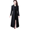 WXY-W-YH-F058秋新款西装领大码长款赫本风流行法式外套 商品缩略图4